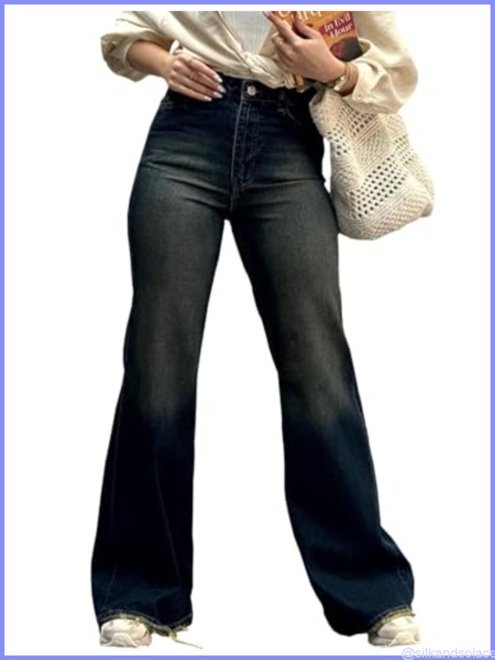 High Waisted Bootcut Micro Flare Stretch Denim Jeans Wide Leg Pants